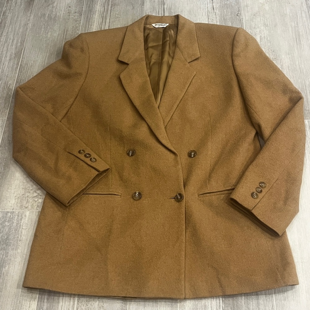 Vtg Mark Shale Women Blazer /6 Tan 100% Camel Hair Classic Academia Made in USA